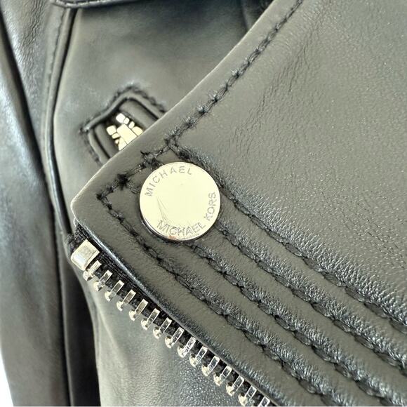 Michael Kors moto leather women jacket size 6 US - Picture 2 of 8